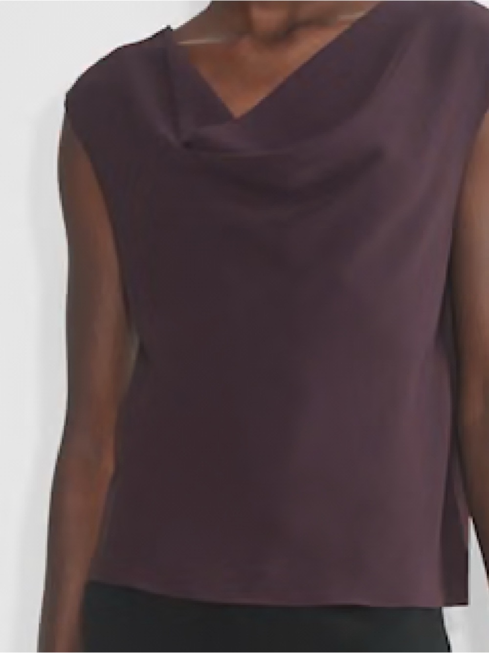 Babaton Draped Cowl Neck Tank in Deep Plum